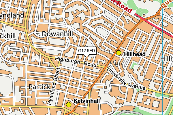 G12 9ED map - OS VectorMap District (Ordnance Survey)