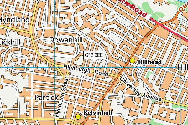 G12 9EE map - OS VectorMap District (Ordnance Survey)