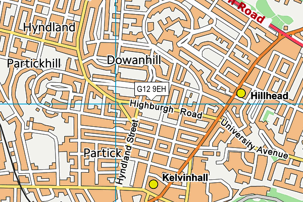 G12 9EH map - OS VectorMap District (Ordnance Survey)