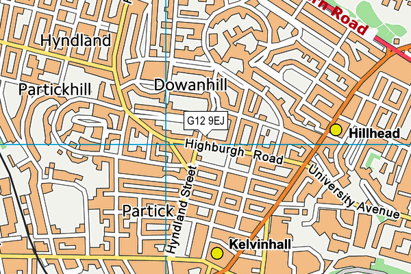 G12 9EJ map - OS VectorMap District (Ordnance Survey)