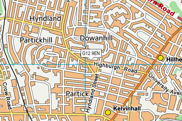 G12 9EN map - OS VectorMap District (Ordnance Survey)