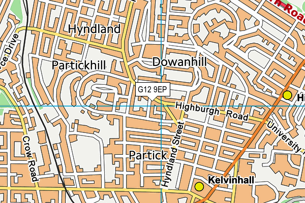 G12 9EP map - OS VectorMap District (Ordnance Survey)