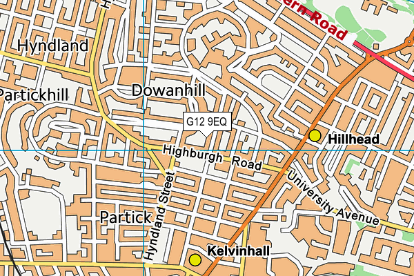 G12 9EQ map - OS VectorMap District (Ordnance Survey)