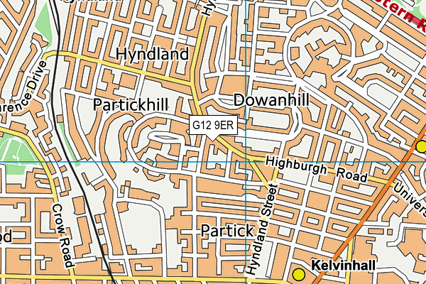 G12 9ER map - OS VectorMap District (Ordnance Survey)