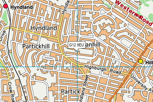 G12 9EU map - OS VectorMap District (Ordnance Survey)