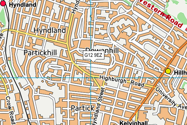 G12 9EZ map - OS VectorMap District (Ordnance Survey)