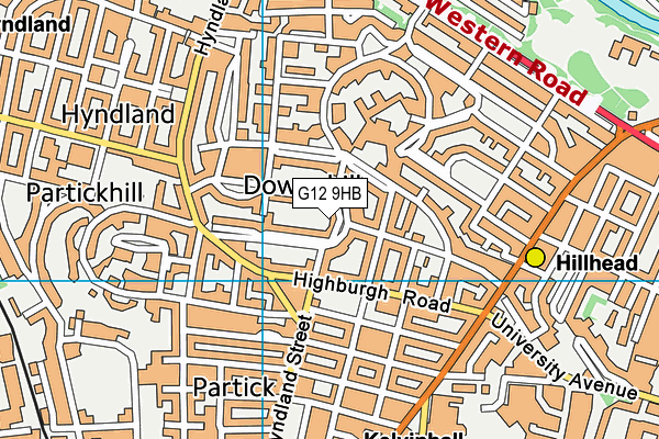 G12 9HB map - OS VectorMap District (Ordnance Survey)