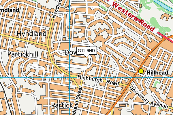 G12 9HD map - OS VectorMap District (Ordnance Survey)