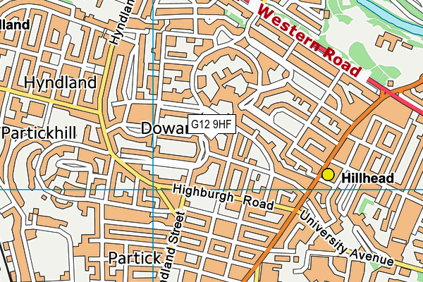 G12 9HF map - OS VectorMap District (Ordnance Survey)