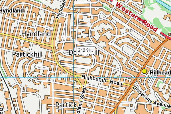 G12 9HJ map - OS VectorMap District (Ordnance Survey)