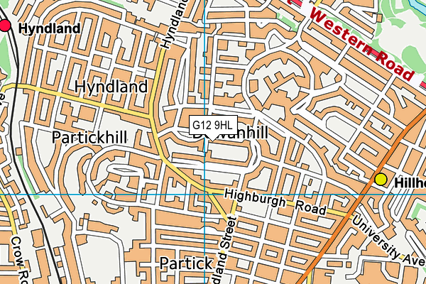 G12 9HL map - OS VectorMap District (Ordnance Survey)