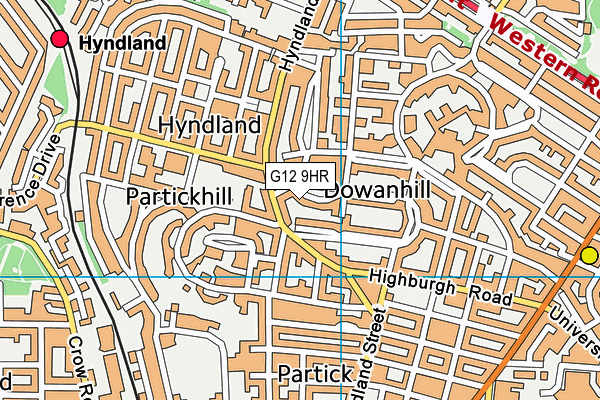 G12 9HR map - OS VectorMap District (Ordnance Survey)