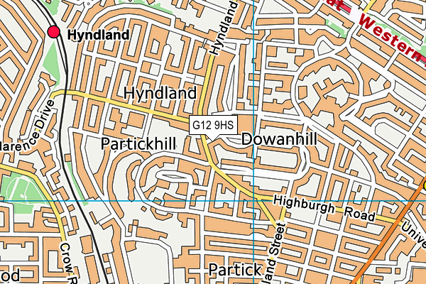 G12 9HS map - OS VectorMap District (Ordnance Survey)