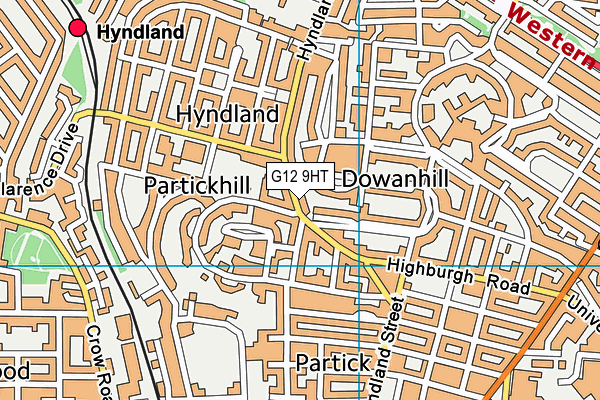 G12 9HT map - OS VectorMap District (Ordnance Survey)