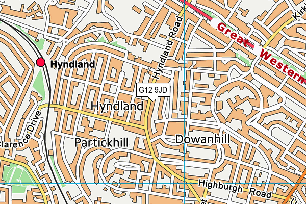 G12 9JD map - OS VectorMap District (Ordnance Survey)