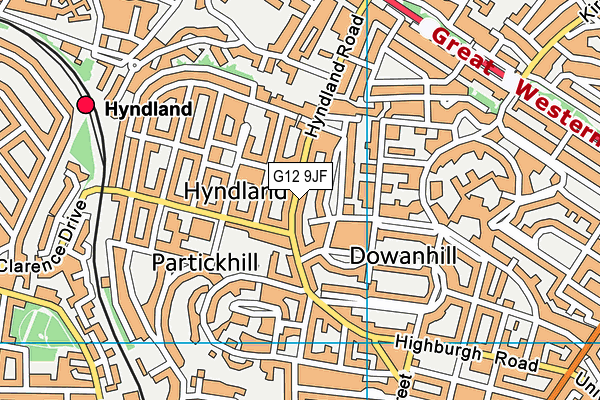 G12 9JF map - OS VectorMap District (Ordnance Survey)