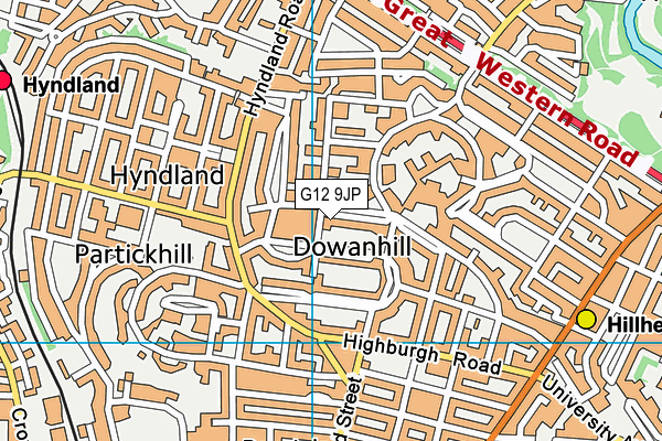 G12 9JP map - OS VectorMap District (Ordnance Survey)