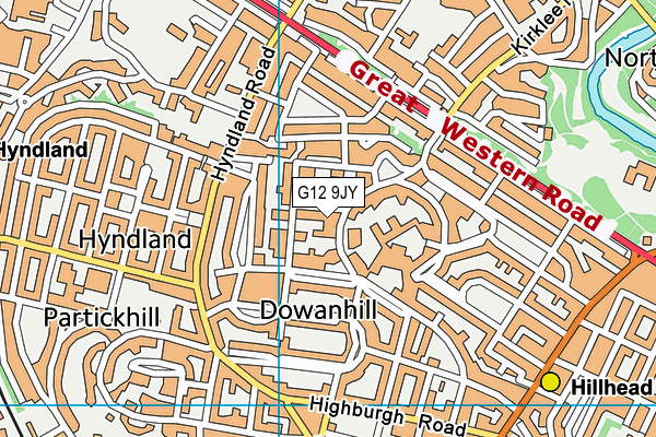 G12 9JY map - OS VectorMap District (Ordnance Survey)