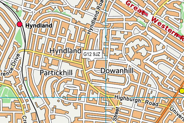 G12 9JZ map - OS VectorMap District (Ordnance Survey)