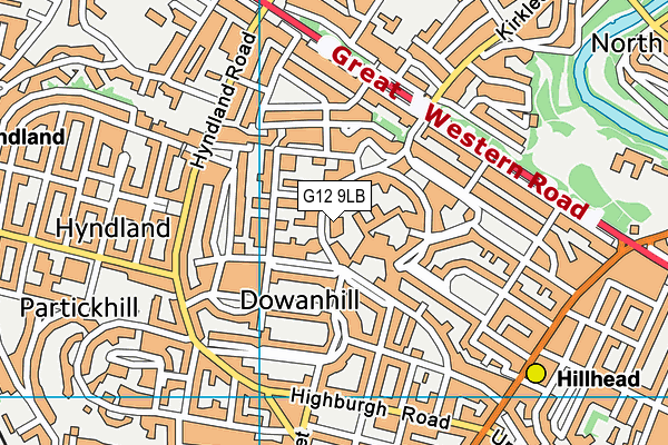 G12 9LB map - OS VectorMap District (Ordnance Survey)