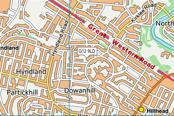 G12 9LD map - OS VectorMap District (Ordnance Survey)