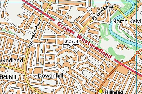 G12 9LH map - OS VectorMap District (Ordnance Survey)