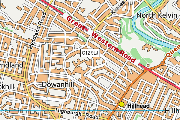 G12 9LJ map - OS VectorMap District (Ordnance Survey)