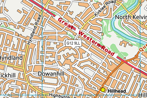 G12 9LL map - OS VectorMap District (Ordnance Survey)