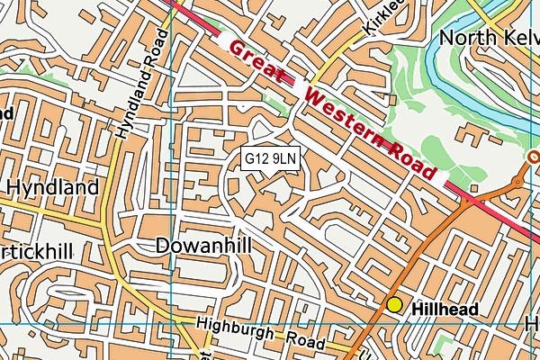 G12 9LN map - OS VectorMap District (Ordnance Survey)