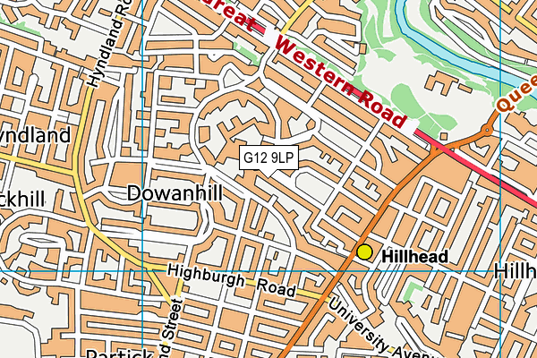 G12 9LP map - OS VectorMap District (Ordnance Survey)