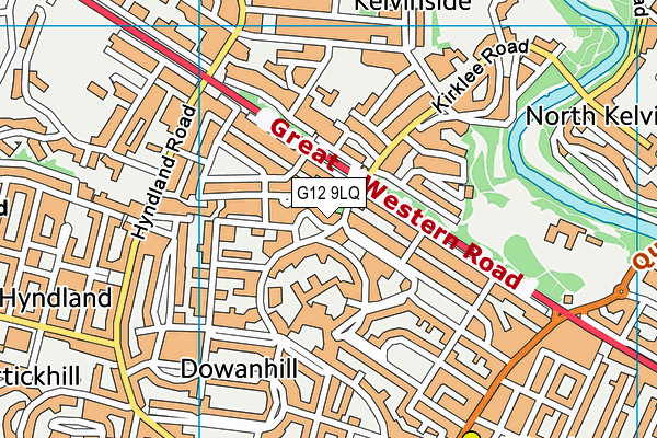 G12 9LQ map - OS VectorMap District (Ordnance Survey)