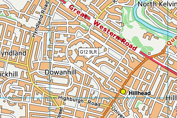 G12 9LR map - OS VectorMap District (Ordnance Survey)