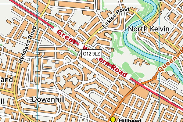 G12 9LZ map - OS VectorMap District (Ordnance Survey)