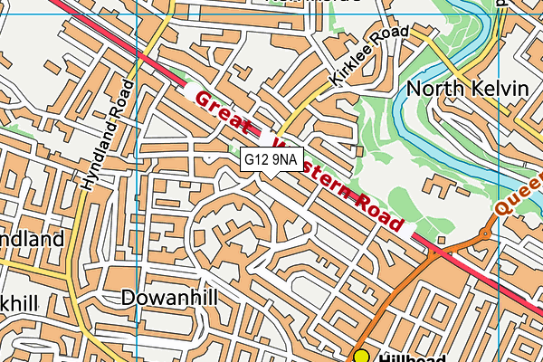 G12 9NA map - OS VectorMap District (Ordnance Survey)