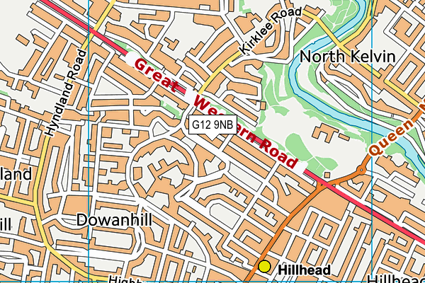 G12 9NB map - OS VectorMap District (Ordnance Survey)