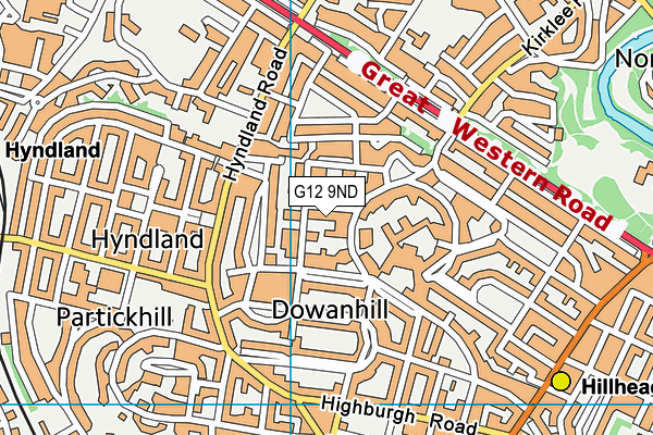 G12 9ND map - OS VectorMap District (Ordnance Survey)
