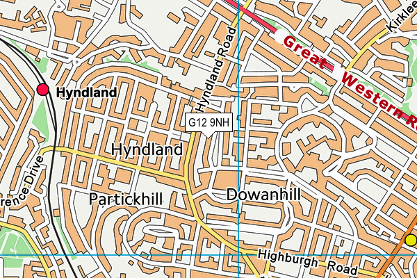 G12 9NH map - OS VectorMap District (Ordnance Survey)