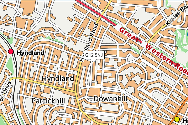 G12 9NJ map - OS VectorMap District (Ordnance Survey)