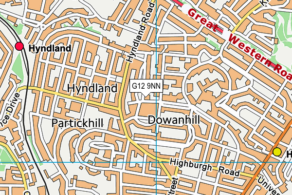 G12 9NN map - OS VectorMap District (Ordnance Survey)