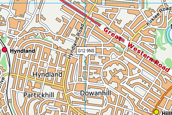 G12 9NS map - OS VectorMap District (Ordnance Survey)