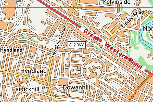 G12 9NY map - OS VectorMap District (Ordnance Survey)