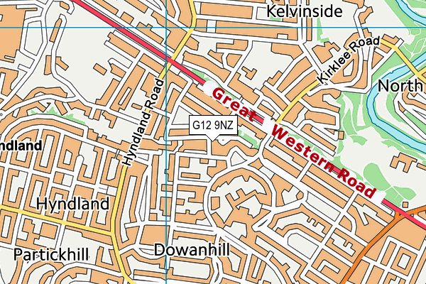 G12 9NZ map - OS VectorMap District (Ordnance Survey)