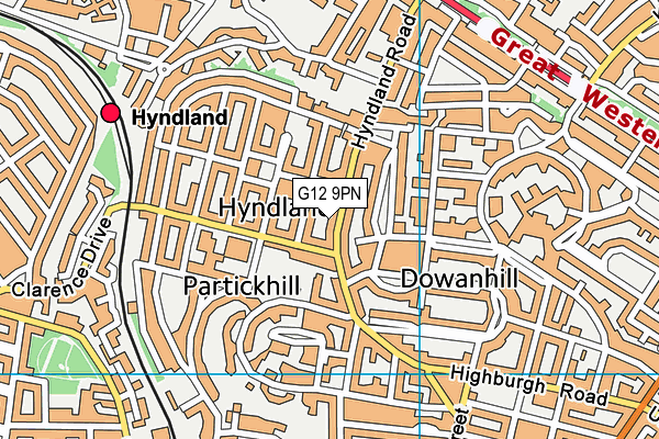 G12 9PN map - OS VectorMap District (Ordnance Survey)