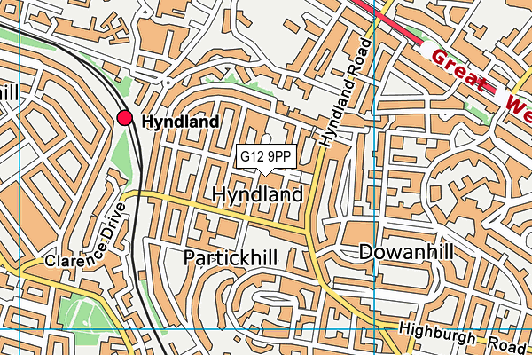 G12 9PP map - OS VectorMap District (Ordnance Survey)