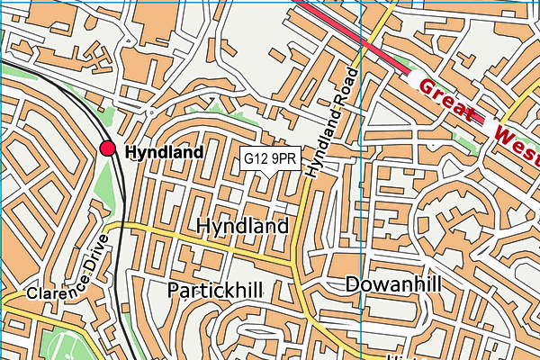 G12 9PR map - OS VectorMap District (Ordnance Survey)