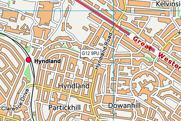 G12 9PU map - OS VectorMap District (Ordnance Survey)