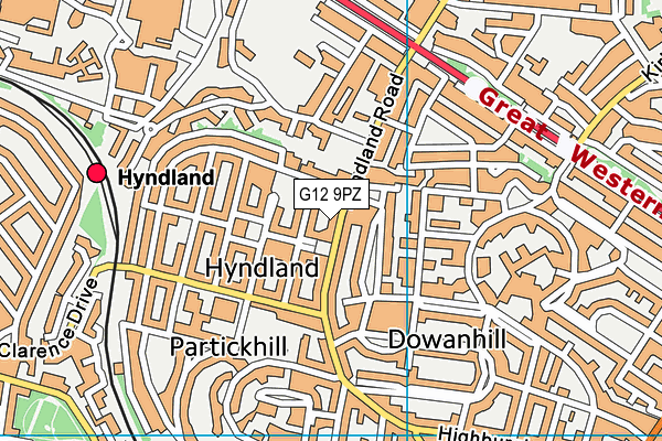 G12 9PZ map - OS VectorMap District (Ordnance Survey)