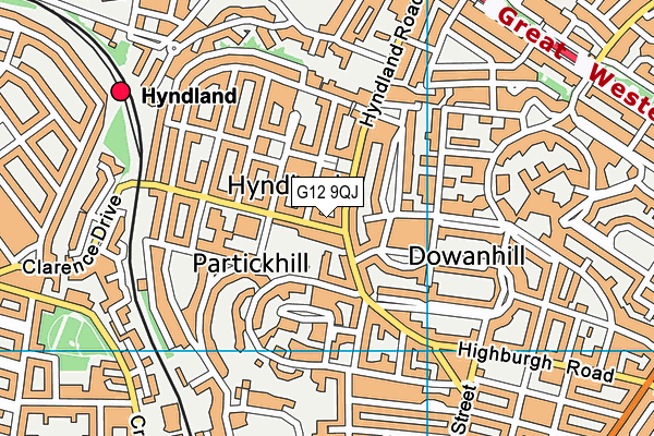 G12 9QJ map - OS VectorMap District (Ordnance Survey)