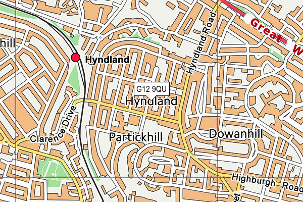 G12 9QU map - OS VectorMap District (Ordnance Survey)