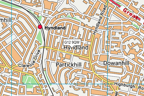 G12 9QW map - OS VectorMap District (Ordnance Survey)